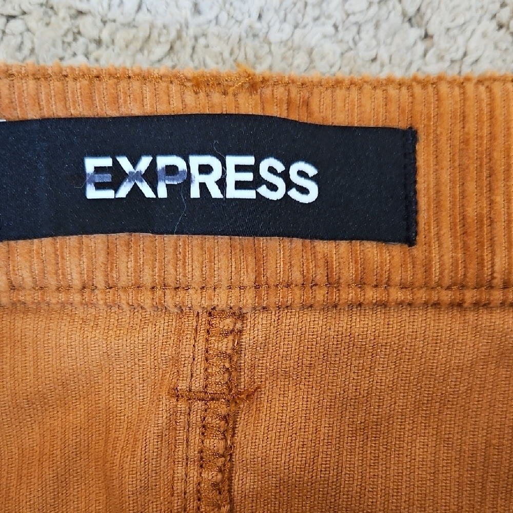 Express Corduroy Tan Slim A-line Mini High Rise Skirt Size 4 NWT - Picture 5 of 7